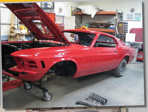 Mustang build underway.