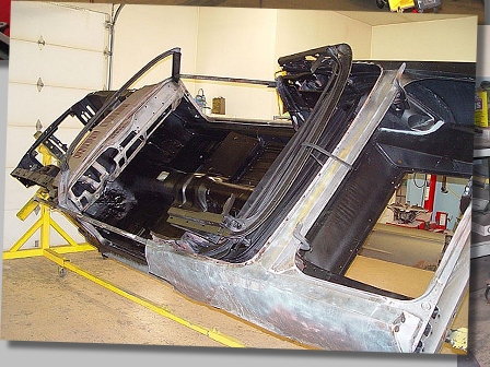 1967 Mustang convertible gets metal work.